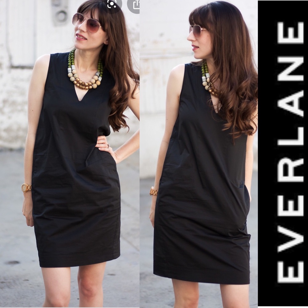EVERLANE Cotton Poplin V-Neck Tank Dress T…